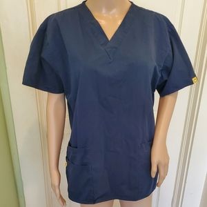 WINK SCRUB Navy Uniform Short Sleeve Tee Shirt Loose Relaxed Fit no tag